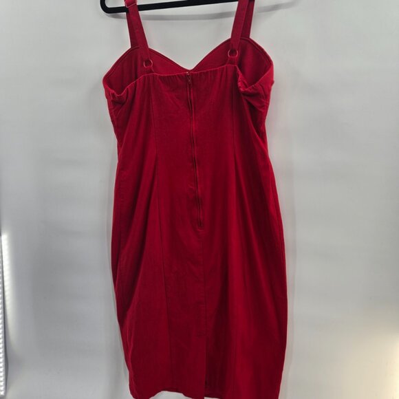 Vixen by Micheline Pitt Red Maneater Lined Back Slit Wiggle Dress 3x - Picture 5 of 10